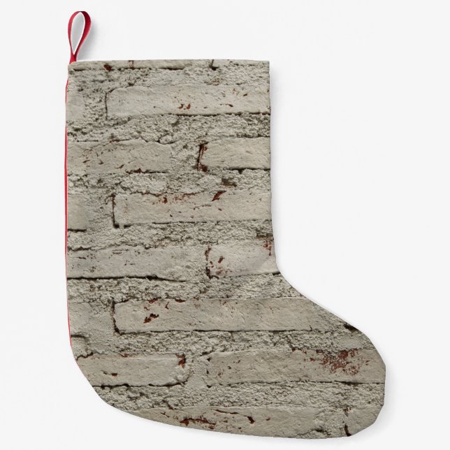 Modern style design decorative brick wall surface  small christmas stocking (Front)