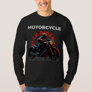 Modern style detailled illustration black bikers T-Shirt