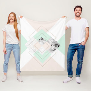 Modern Style Geometric Design Fleece Blanket