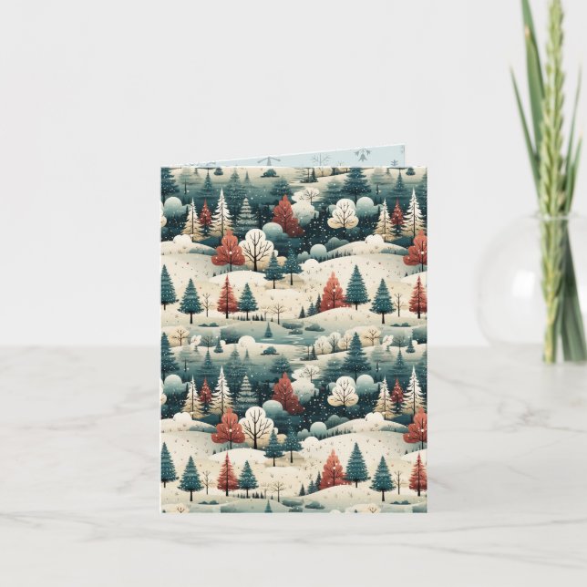 Modern Style Landscape Christmas Card (Front)