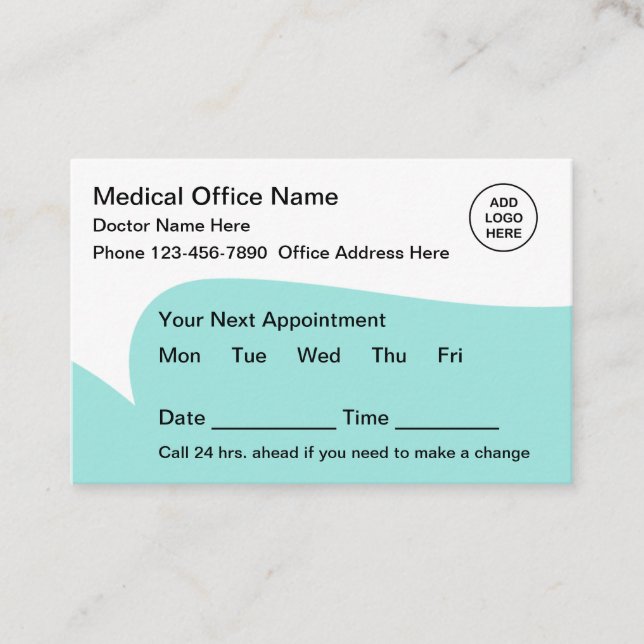 Modern Style Logo Appointment Business Cards Bulk (Front)