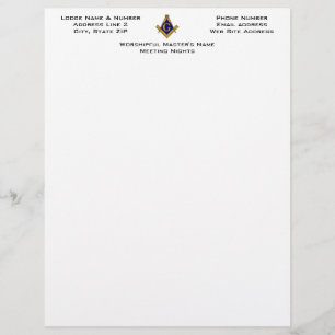 Modern Style Masonic Lodge Letterhead