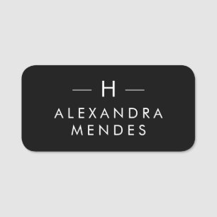 Modern Style Monogram, Minimalist Elegant Modern  Name Tag