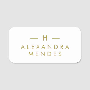 Modern Style Monogram, Minimalist Elegant Modern  Name Tag
