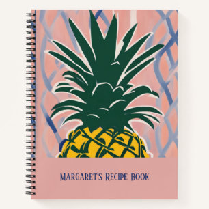 Modern Style Pineapple Personalized Recipe Book