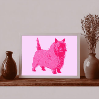 Modern Style Pink Cairn Terrier Poster