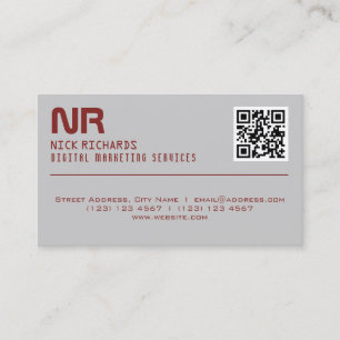 Modern style professional red grey business card
