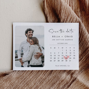 Modern Style Save the Date Photo Calendar
