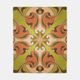Modern Style Stained Glass Window Fleece Blanket