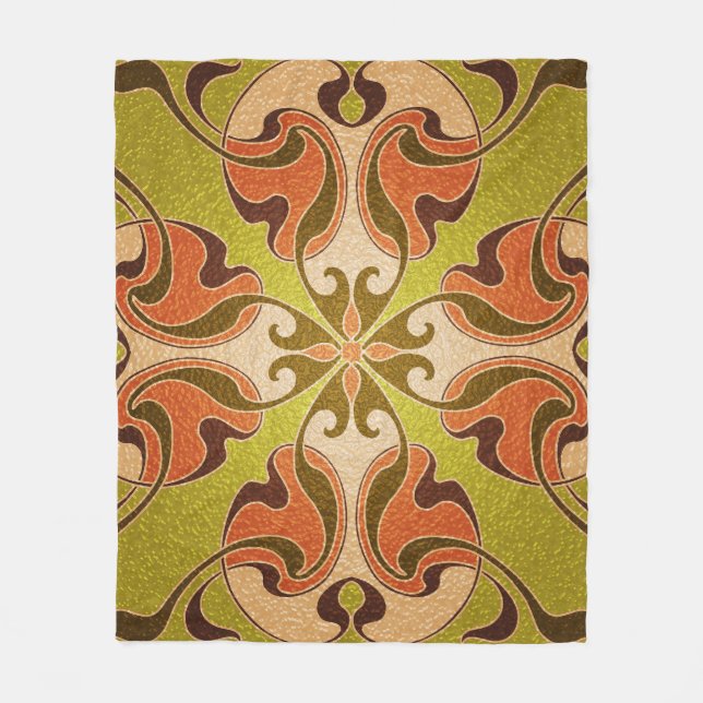 Modern Style Stained Glass Window Fleece Blanket (Front)