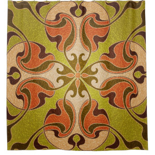 Modern Style Stained Glass Window Shower Curtain