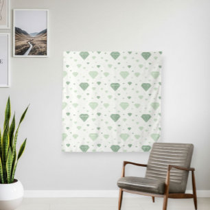 Modern Style Tapestry with Geometric Diamond Print