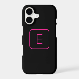 Modern Styled Initial Monogram Pink & Black
