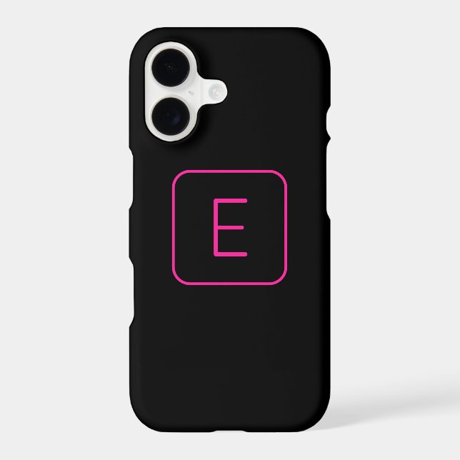 Modern Styled Initial Monogram | Pink & Black (Back)