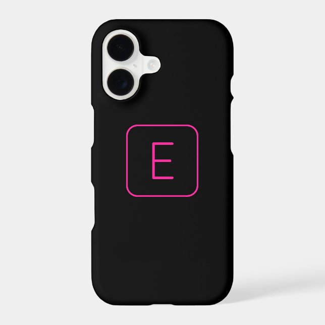 Modern Styled Initial Monogram | Pink & Black (Back)