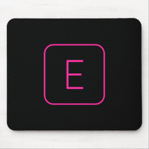 Modern Styled Initial Monogram   Pink & Black Mouse Mat
