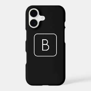 Modern Styled Initial Monogram White & Black