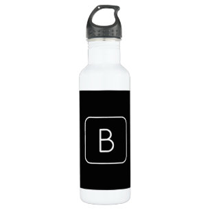 Modern Styled Initial Monogram   White & Black 710 Ml Water Bottle