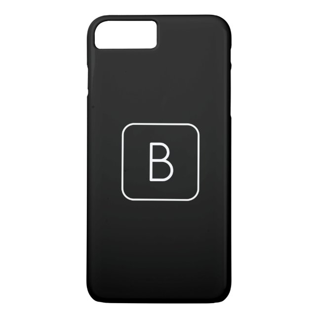 Modern Styled Initial Monogram | White & Black Case-Mate iPhone Case (Back)
