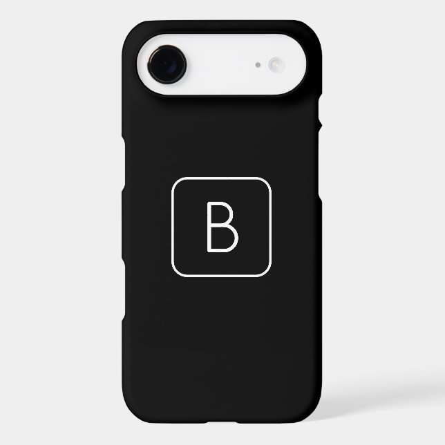 Modern Styled Initial Monogram | White & Black Case-Mate iPhone Case (Back)