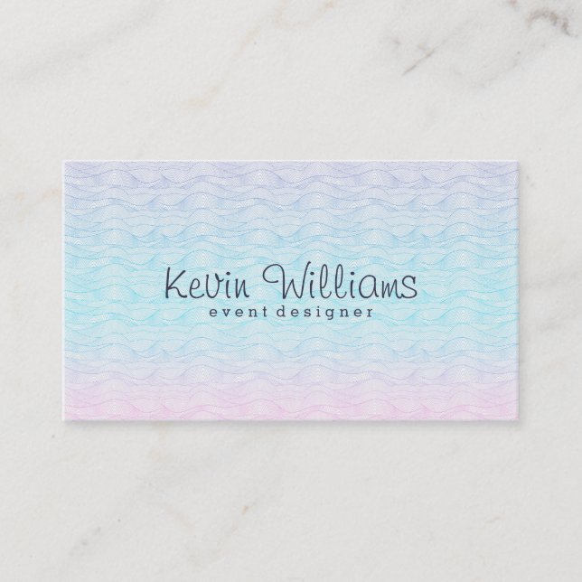 Modern Stylised Beach With Water Waves Business Card (Front)