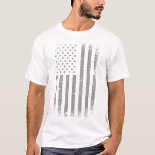 Modern Stylised Black USA Flag , Abstract T-Shirt