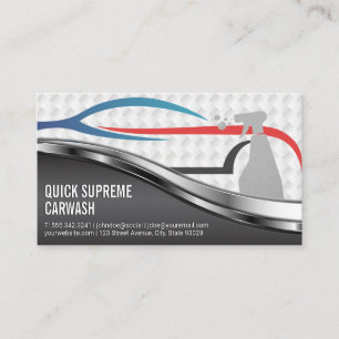 Modern Stylised Car Logo Car Wash Service Business Card