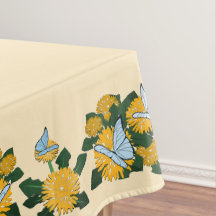 Modern Stylised Dandelion Butterflies Yellow