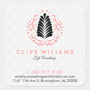 Modern Stylised Feathers & Swirls Logo Design Square Sticker
