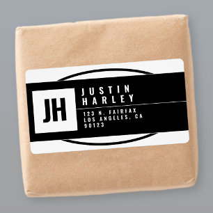 Modern Stylised Geometric Return Address Label