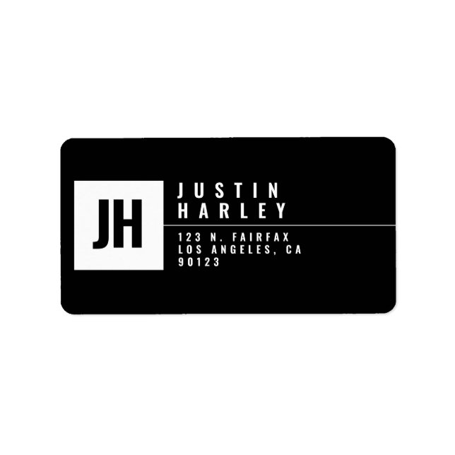 Modern Stylised Geometric Return Address Label (Front)