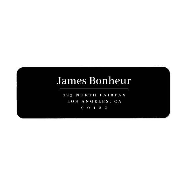 Modern Stylised Return Address Black & White (Front)