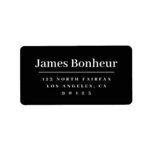 Modern Stylised Return Address Black & White Label