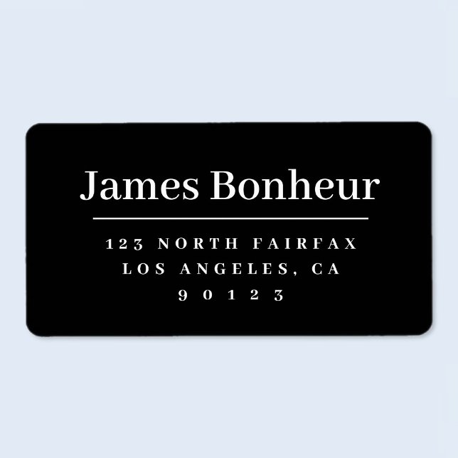 Modern Stylised Return Address Black & White Label (Creator Uploaded)