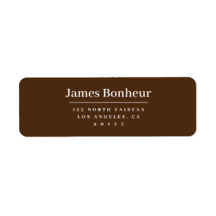 Modern Stylised Return Address Brown & White