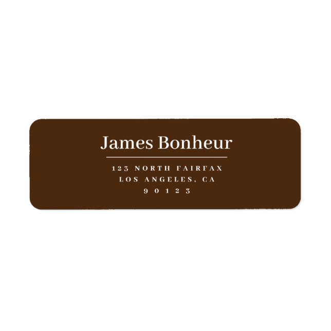 Modern Stylised Return Address Brown & White (Front)
