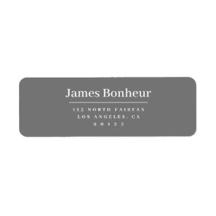 Modern Stylised Return Address Grey & White