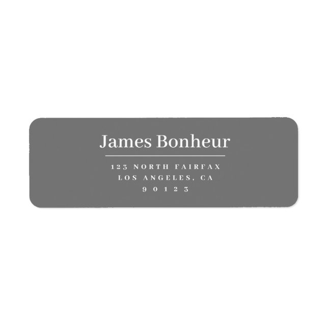 Modern Stylised Return Address Grey & White (Front)