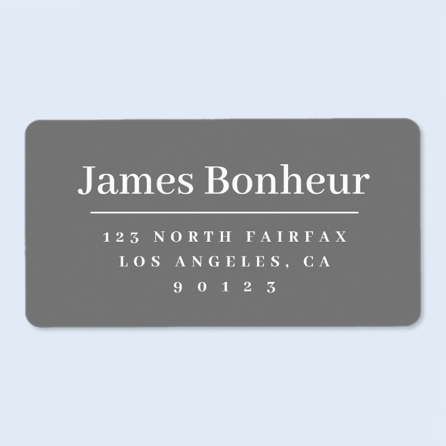 Modern Stylised Return Address Grey & White Label (Creator Uploaded)