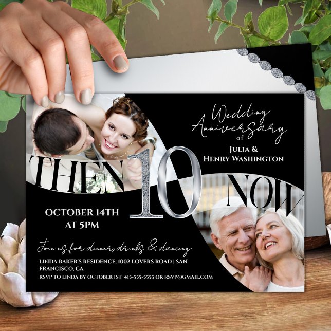 Modern Stylish 10th Wedding Anniversary Invitation (Creator Uploaded)
