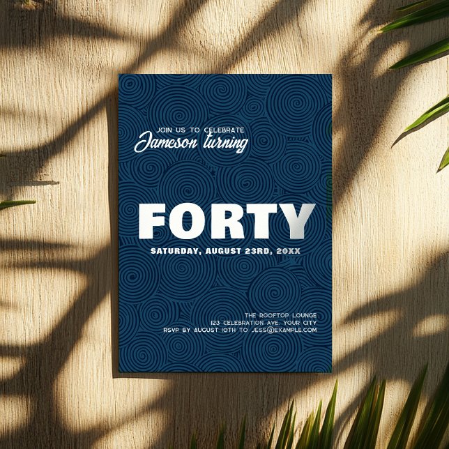 Modern Stylish | 40th Birthday Photo Invitation (Creator Uploaded)