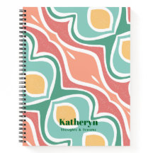 Modern Stylish Abstract Mint Green Spiral Notebook