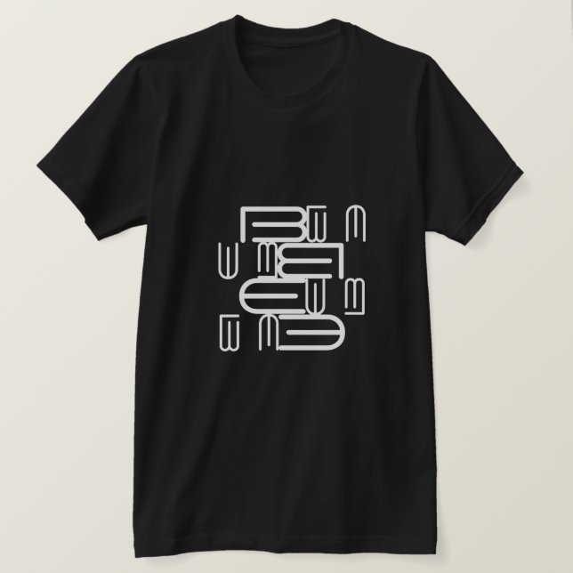 Modern Stylish Alphabet Text Typography Design T-Shirt (Design Front)
