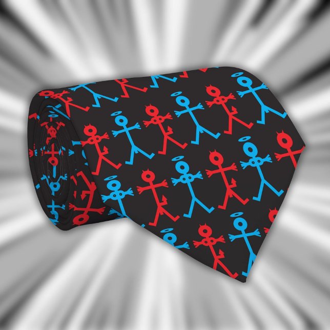 Modern Stylish Angel Devil Icons Pattern Tie (Modern Stylish Angel Devil Icons Pattern Tie)