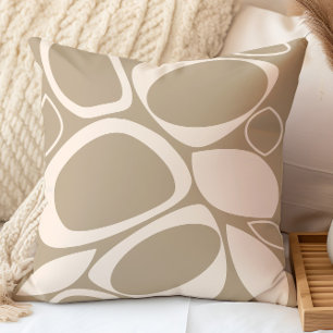 Modern Stylish Beige Cream Abstract Pattern Cushion