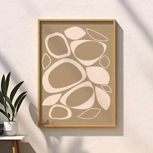 Modern Stylish Beige Cream Abstract Pattern Poster