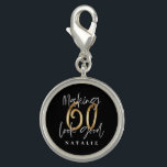 Modern stylish black and gold 60th birthday charm<br><div class="desc">Modern black and gold 60th birthday gift. Part of a elegant stylish collection.</div>