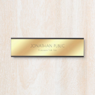 Modern Stylish Black And Gold Design Glamourous Door Sign