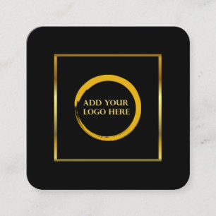 Modern stylish black and gold logo professional square business card