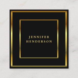 Modern stylish black and gold professional square square business card
